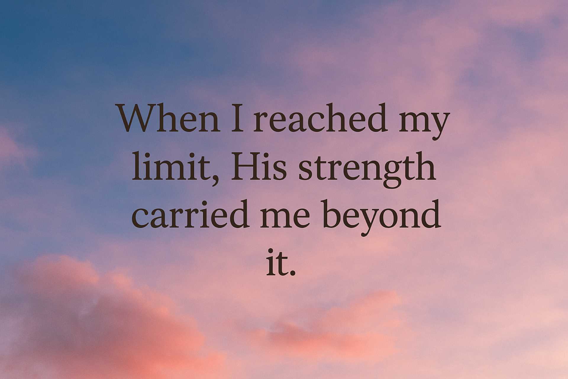 Grace Held Me Strong